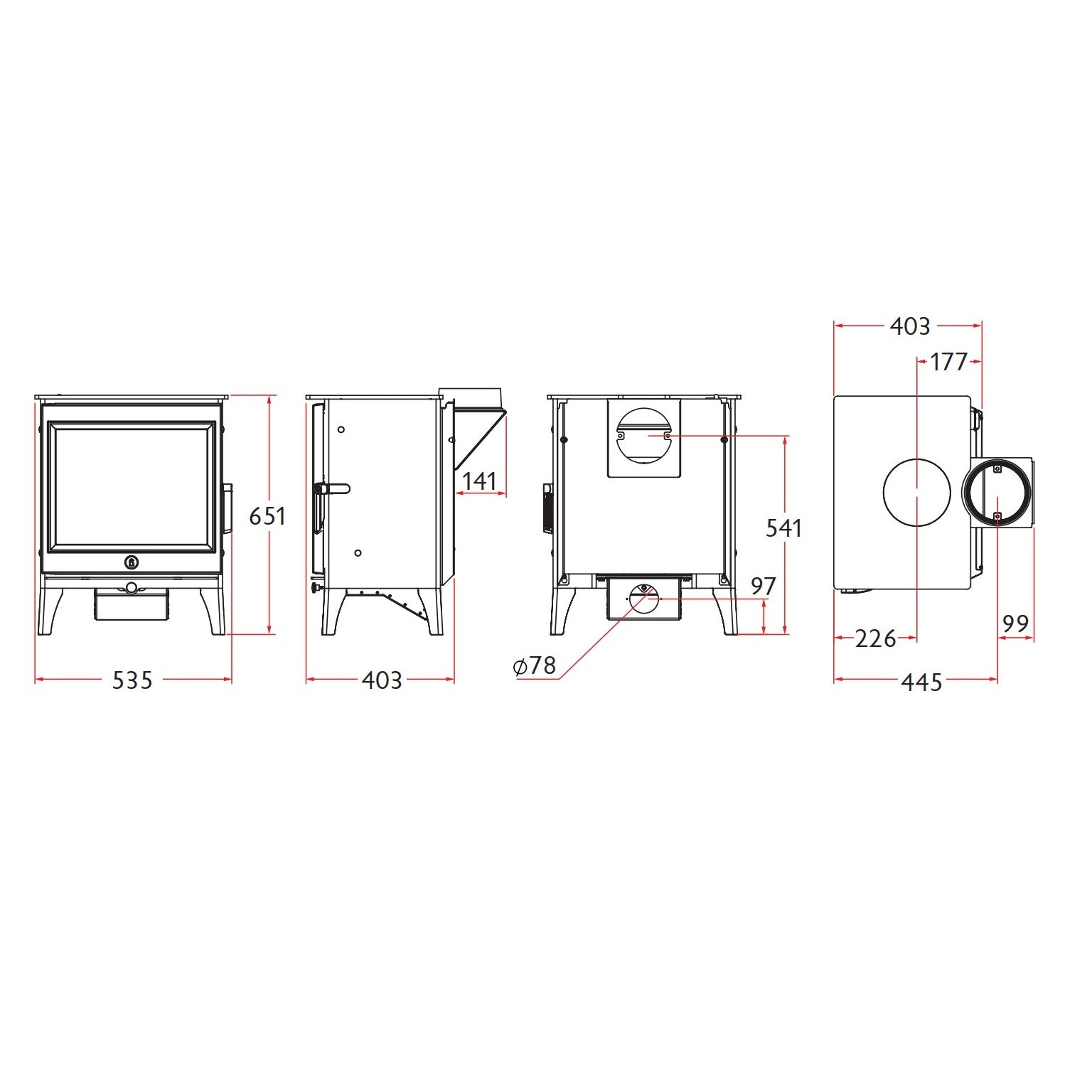 Charnwood Cranmore 7 Eco Wood Burning Stove - DEFRA Approved - EcoDesign Ready