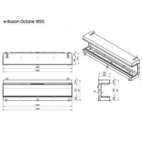 Evonic e-llusion Octane 1850 Electric Inset Fire
