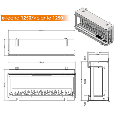 Evonic Volante 1250 Electric Fire