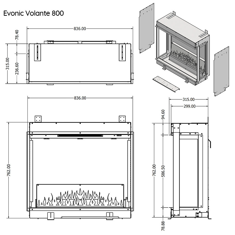 Evonic Volante 800 Electric Fire