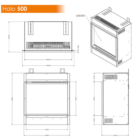Evonic Halo 500 Electric Inset Fire