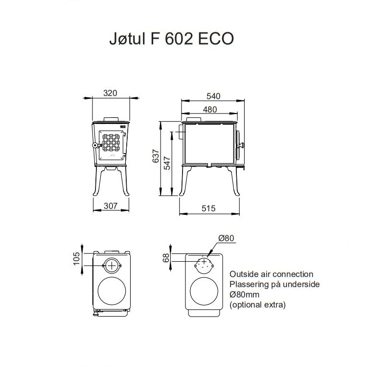 Jotul F602 Wood Burning Stove - EcoDesign Ready