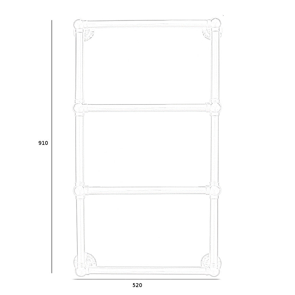 JIS - Fletching Traditional Heated Towel Rail - Polished Stainless Steel