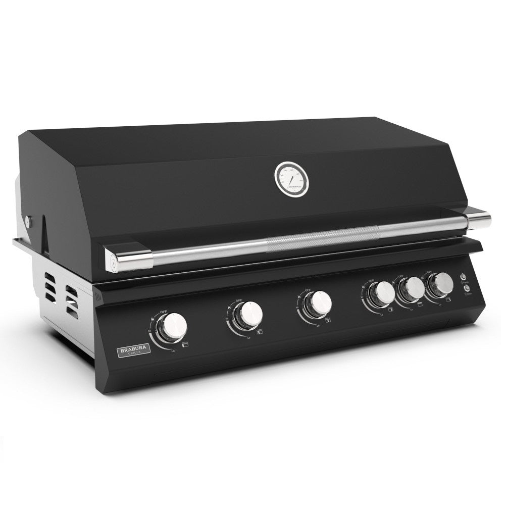 Brabura Fusion 500 Matte Black Built-In Gas BBQ