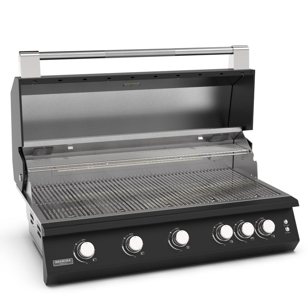 Brabura Fusion 500 Matte Black Built-In Gas BBQ