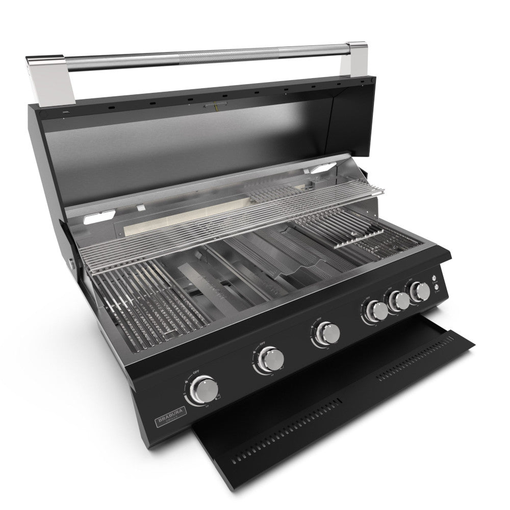 Brabura Fusion 500 Matte Black Built-In Gas BBQ