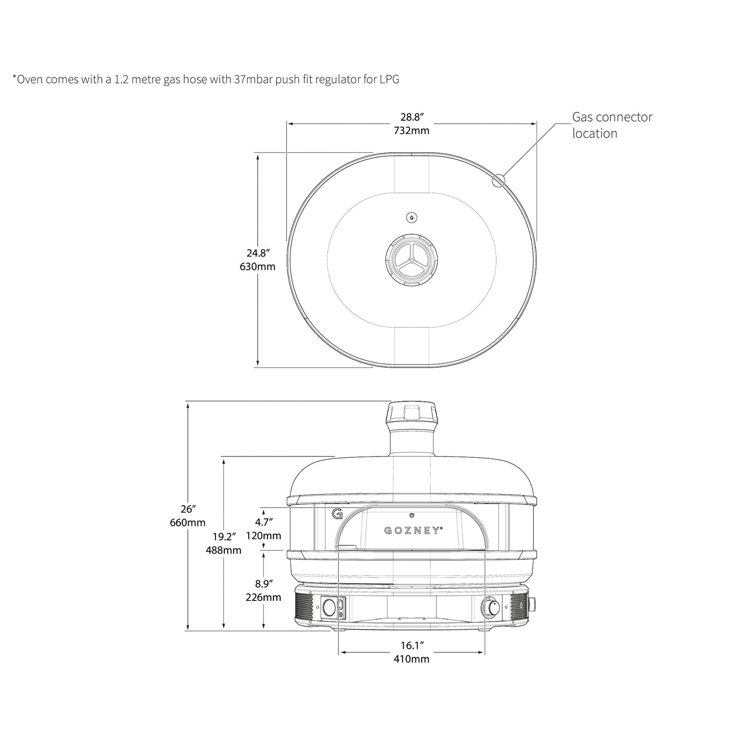 Gozney Dome Dual Fuel Pizza Oven - Bone