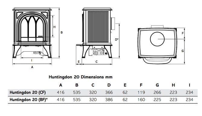 Gazco Huntingdon 20 Gas Stove - Conventional Flue - Natural Gas