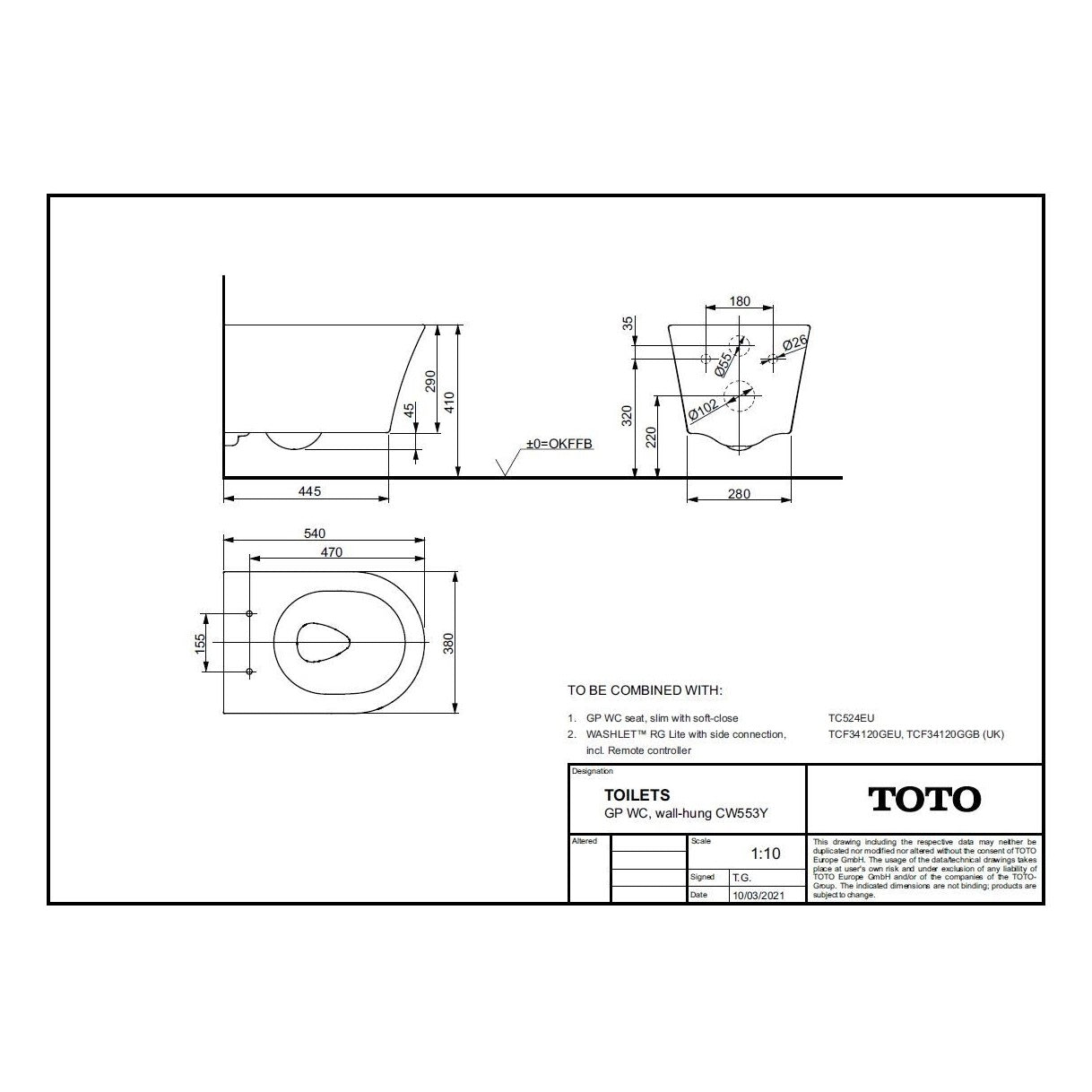 TOTO GP Wall Hung Toilet