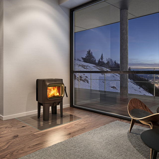 Jotul F105 Wood Burning Stove with Long Legs - Black