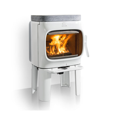 Jotul F105 Wood Burning Stove with Long Legs - White Enamel