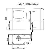 Jotul F105 Wood Burning Stove with Base Unit - Black