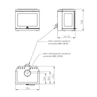 Jotul F520 3 Sided Wood Burning Stove - Low Base