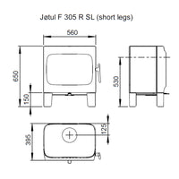 Jotul F305 Wood Burning Stove with Short Legs - Black