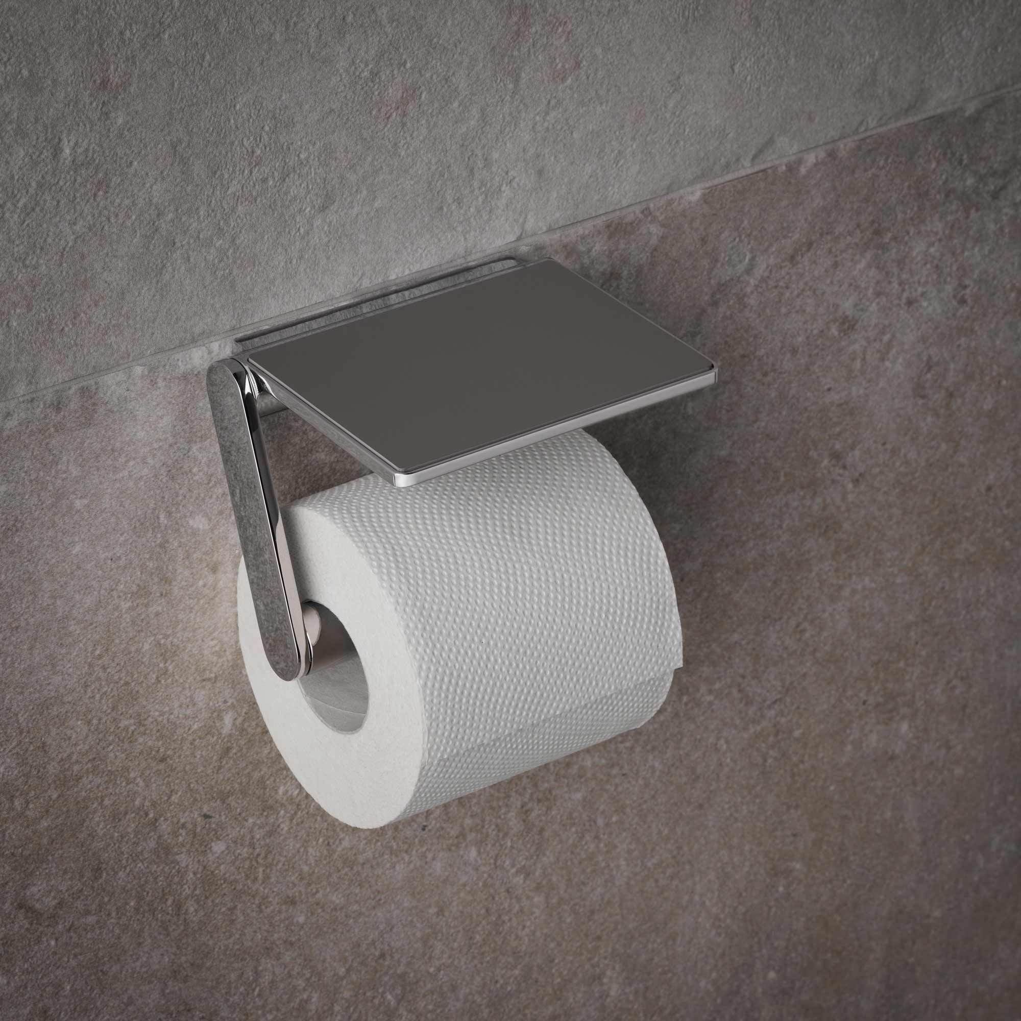 Keuco Plan Toilet Roll Holder With Shelf