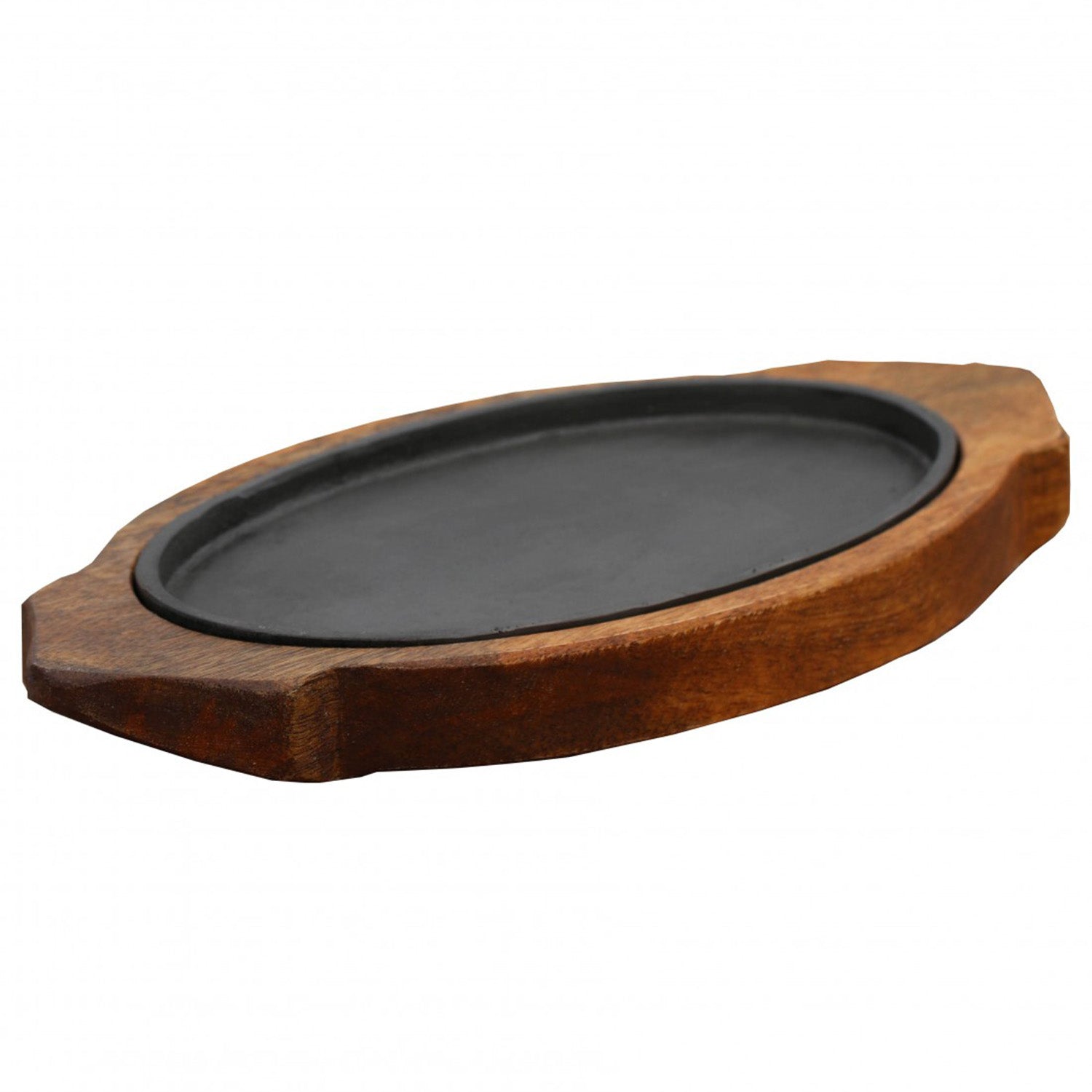 Kadai Cast Sizzling Plate with Wooden Tray
