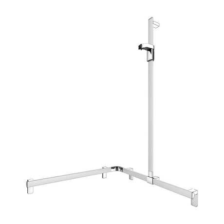 Keuco Axess Hand Shower Rail and Grab Bar System Aluminium Silver-Anodised / Chrome Plated - Right Hand