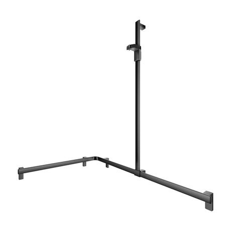 Keuco Axess Hand Shower Rail and Grab Bar System Matt Black - Right Hand