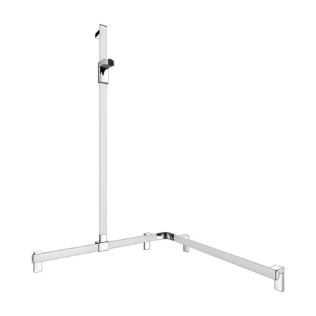 Keuco Axess Hand Shower Rail and Grab Bar System Aluminium Silver-Anodised / Chrome Plated - Left Hand