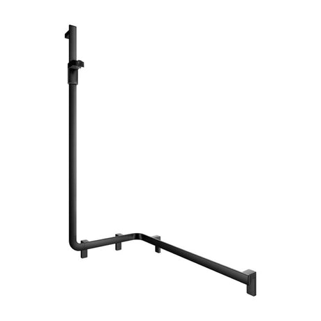 Keuco Axess Hand Shower Rail and Corner Grab Bar Execution Left Matt Black - Available in Various Sizes