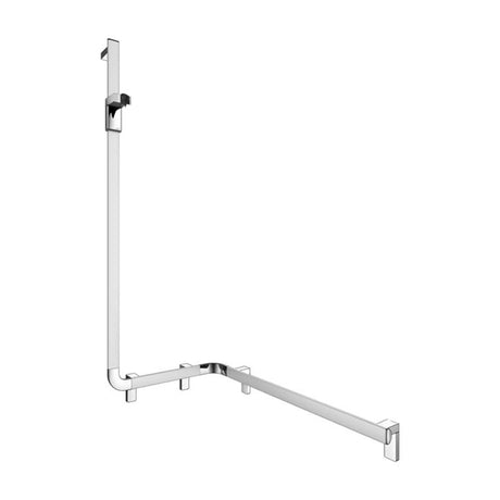 Keuco Axess Hand Shower Rail and Corner Grab Bar Execution Left Aluminium Silver-Anodised / Chrome Plated - Available in Various Sizes