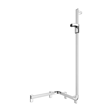 Keuco Axess Hand Shower Rail and Corner Grab Bar Execution Right Aluminium Silver-Anodised / Chrome Plated - Available in Various Sizes