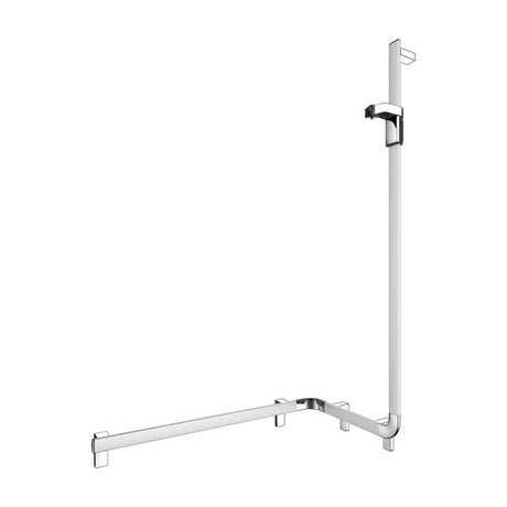 Keuco Axess Hand Shower Rail and Corner Grab Bar Execution Right Aluminium Silver-Anodised / Chrome Plated - Available in Various Sizes