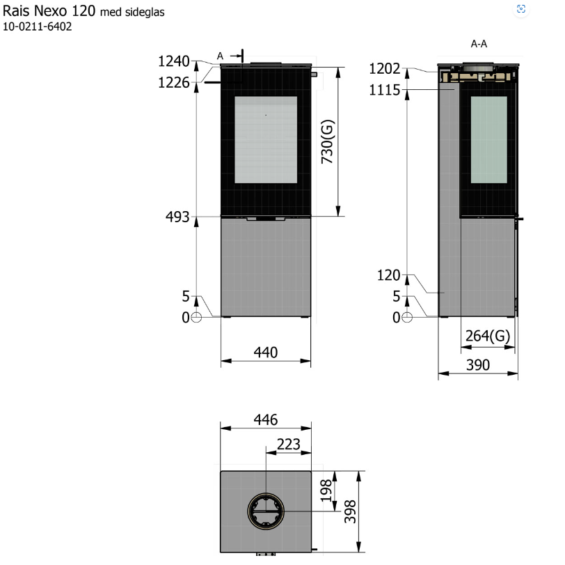 Ex-Display Rais Nexo 120 Wood Burning Stove with CleverAir - Clearance