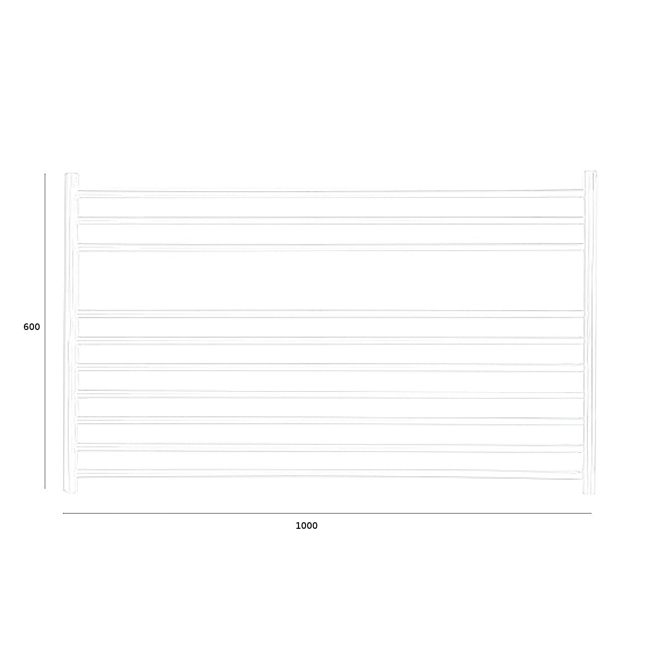 JIS - Newick Heated Towel Rail - Polished Stainless Steel