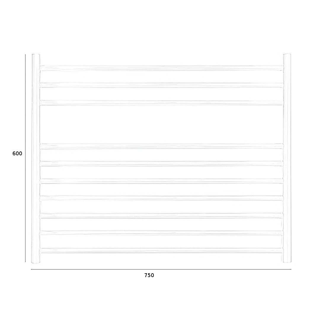 JIS - Newick Heated Towel Rail - Satin Stainless Steel