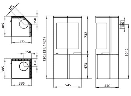 Nordpeis Quadro 2 T Wood Burning Stove - EcoDesign Ready