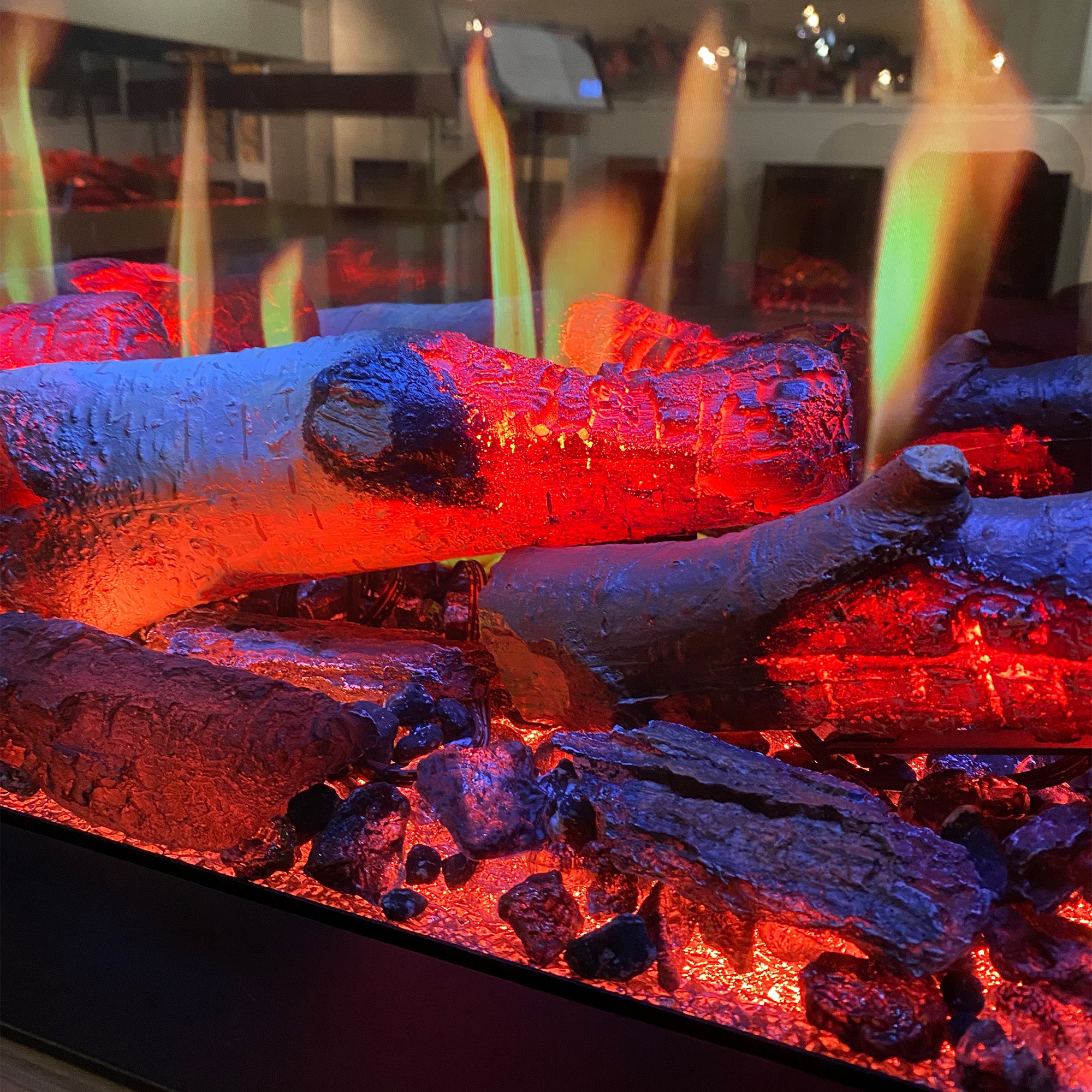 Gazco Onyx Fusion 150RW Electric Fire Presented in Morgen Contemporary Media Suite - Ex Display