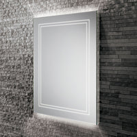 HIB Outline Portrait LED Illuminated Ambient Mirror With Heated Pads & Mirrored Sides
