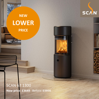 Scan 67 1300mm Black Wood Burning Stove - DEFRA Approved