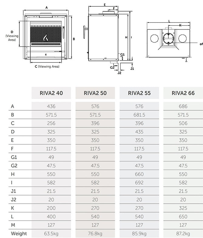 Stovax Riva2 66 Inset Fire - Wood Burning - Showroom Exclusive