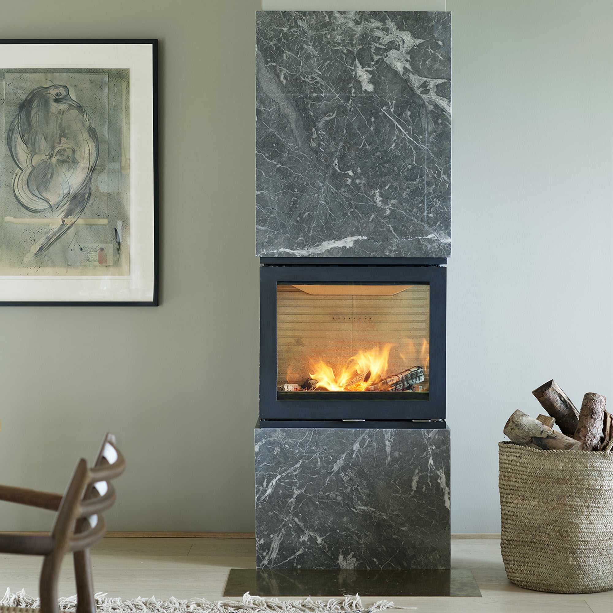 Rais 600 3 Sided Inset Wood Burning Fire