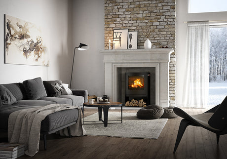 Rais Q-Tee 2 C (Curved Front) Wood Burning Stove - Black