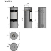 Rais Viva L 120 Classic Wood Burning Stove - Full Glass Door with Glass Sides