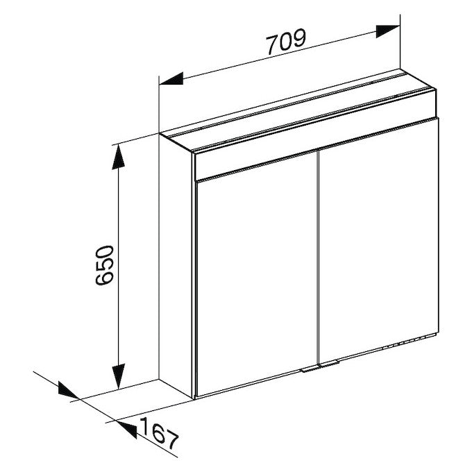 Keuco Edition 400 Wall Hung Mirror Cabinet - 710 x 650mm
