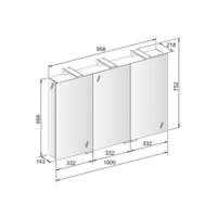 Keuco Royal Universe Mirror Cabinet 1000 x 752mm