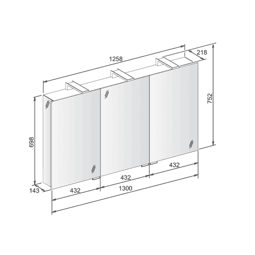 Keuco Royal Universe Mirror Cabinet 1300 x 752mm