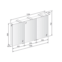 Keuco Royal Universe Mirror Cabinet 1300 x 752mm