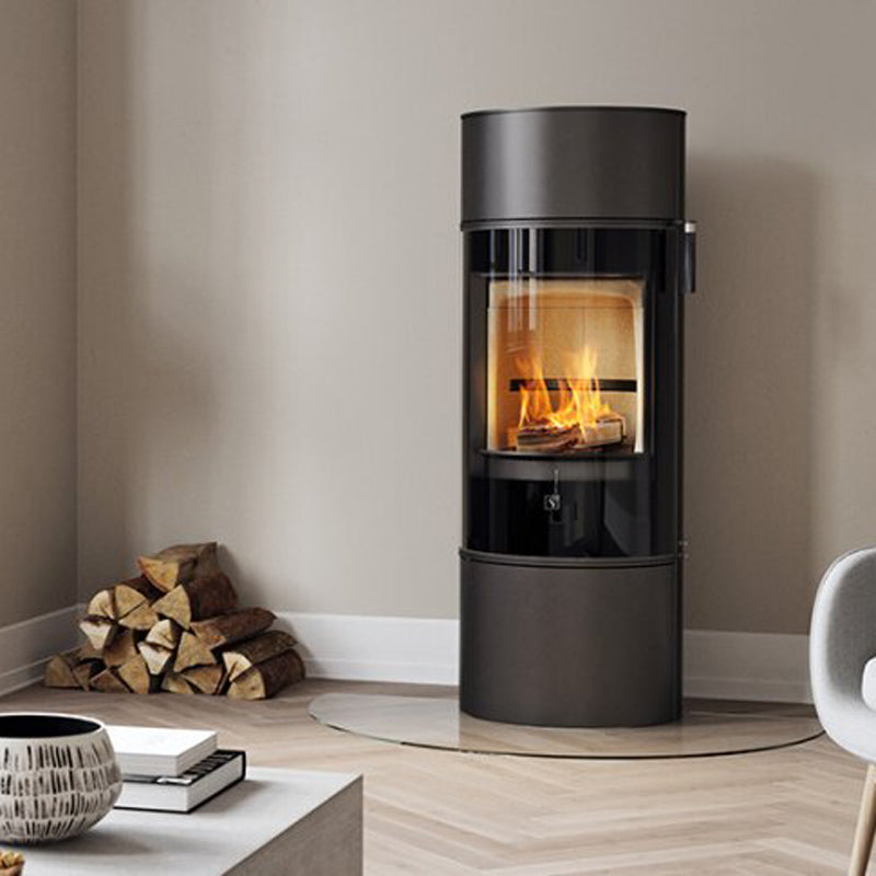 Scan 84-1 Wood Burning Stove - Matt Black, Glass Door, Black Handle