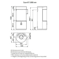 Scan 67 1000mm Black Wood Burning Stove - DEFRA Approved