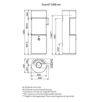 Scan 67 1300mm Black Wood Burning Stove - DEFRA Approved