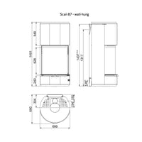 Scan 87-2 Wood Burning Stove - Wall Hung