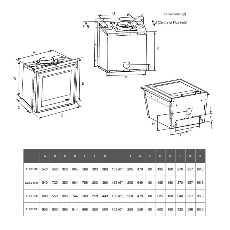 Stovax Elise 680 Inset Multi Fuel Cassette - DEFRA Approved - Eco Ready