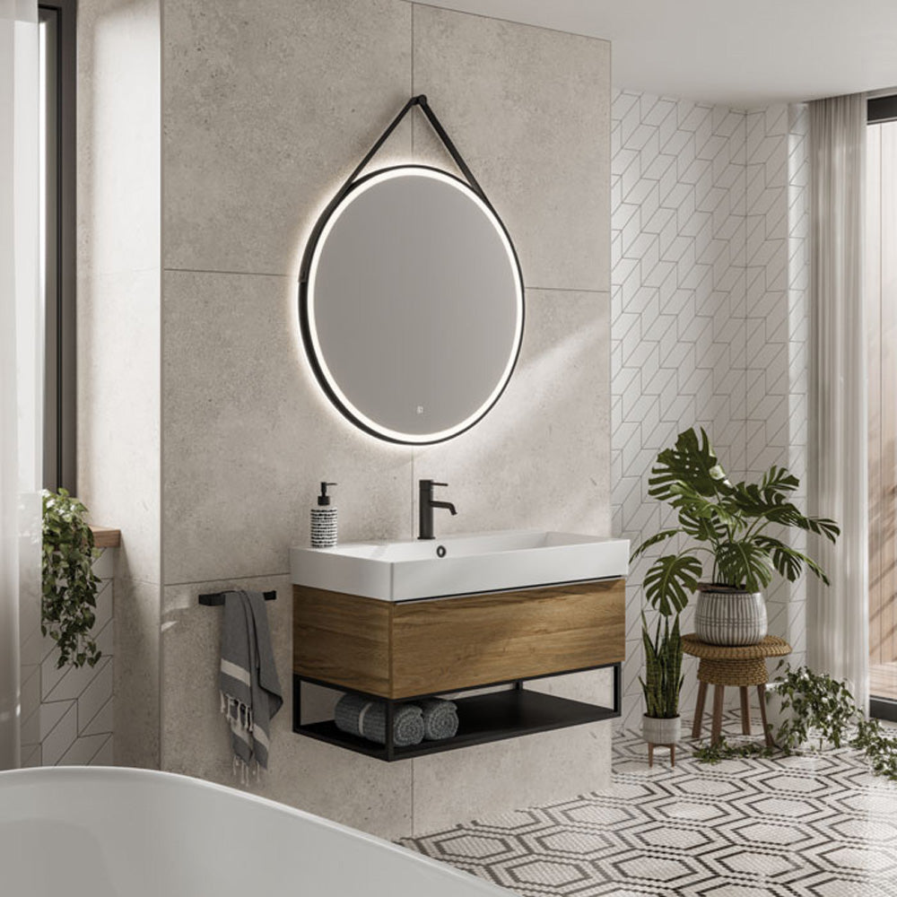 HIB Solstice LED Illuminated Bathroom Mirror - With Heated Pad and Adjustable LED Temperature