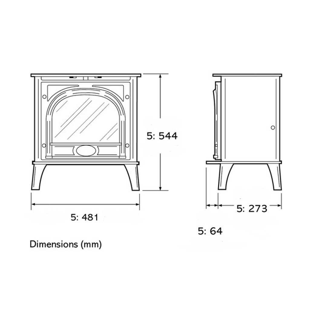 Gazco Stockton 5 Mk2 LED Electric Stove - Black