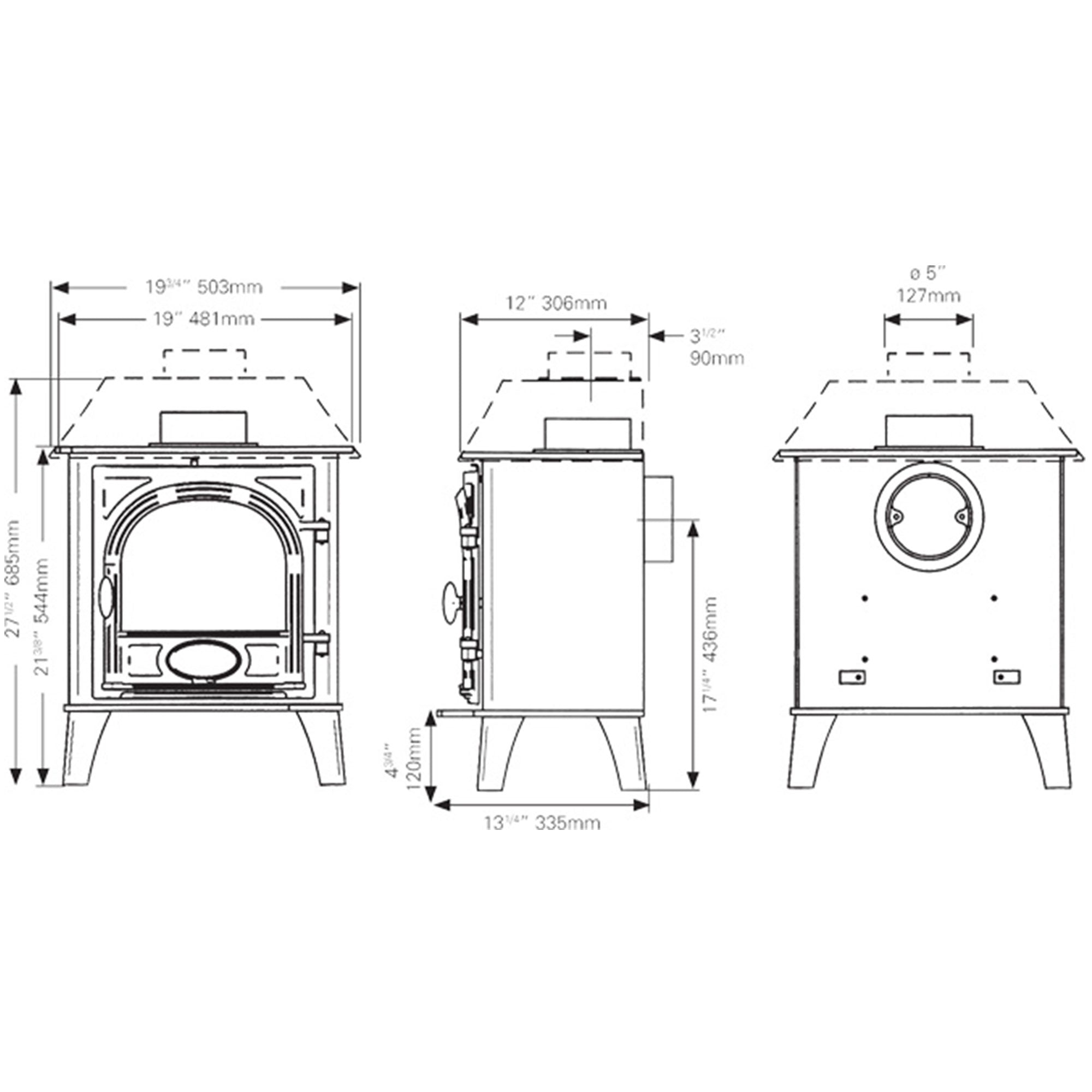 Stovax Stockton 5 - Single Door Multi-Fuel Stove - Eco Design Ready